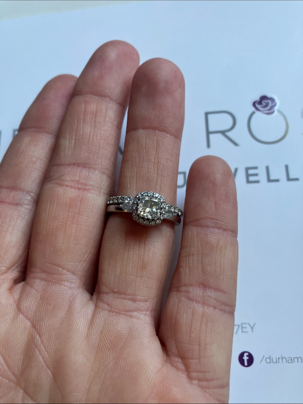 Classic Halo Diamond Engagement & Wedding Ring Set